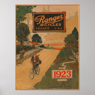1923 fietsen en kunstvoorwerpen Poster
