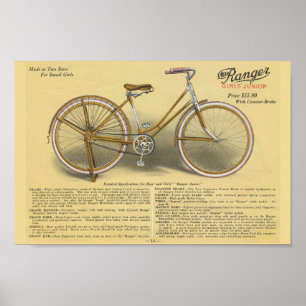 1923 Girls Junior Ranger Bicycle en Art Poster