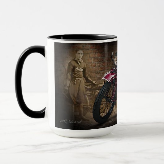 1923 Grote Motorrijwiel Mok Indische Big Chief (Links)