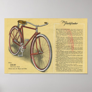 1923 Mannen Pathfinder-fiets en kunstmatig Poster