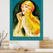 1924 Art Deco Lady Poster (Keuken)