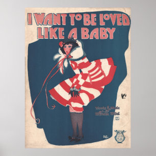 1924 Ik wil bemind worden als een Baby Poster