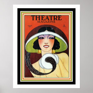1924 Magazine Théâtre Art Déco Couverture 16 x 20