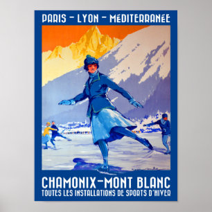 1924 Promotie Olympics van de Winter Poster