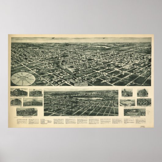 1924 Valley Stream NY Birds Eye Uitzicht Panoramic Poster (Voorkant)