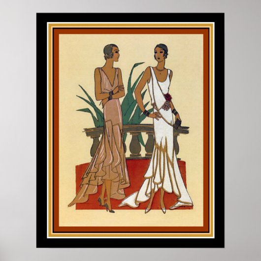 1925 Art Deco Mode Afdrukken 16 x 20 Poster (Voorkant)