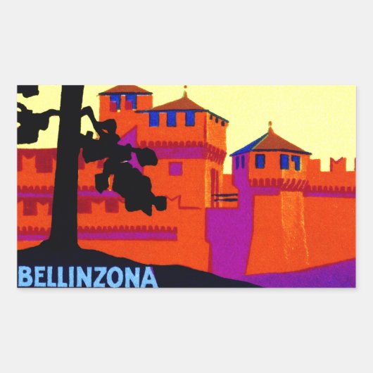 1925 Bellinzona Zwitserland Rechthoekige Sticker (Voorkant)
