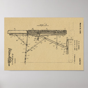 1925 Chiropractic Table Patent Art-afdrukken Poster