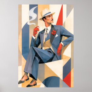 1925 Elegante Man Poster