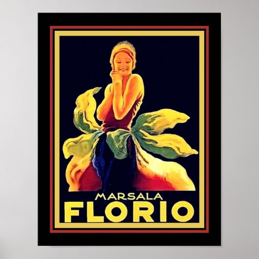 1925 Florio Marsala Wine Ad Poster (Voorkant)