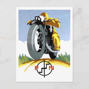 1925 FN Motorcycli Advertising Poster Briefkaart