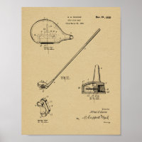 1925 Golf Club Patent Art Drawing Print