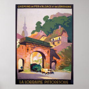 1925 La Lorraine Pittoresque Frans Travel Poster