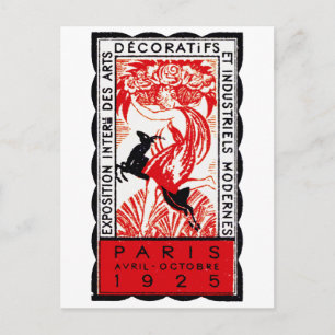 1925 Paris Art Deco Poster Briefkaart