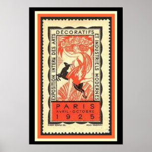 1925 Paris Deco Exhibition Ticket 13 x 19 Poster