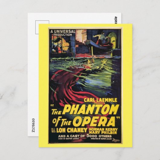 1925 Phantom of the Opera Advertisement Retro Briefkaart (Voorkant / Achterkant)