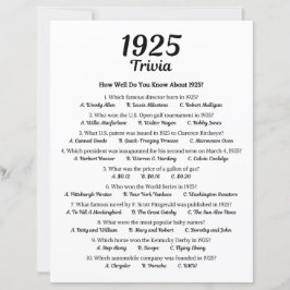 1925 Trivia spel | 100ste verjaardag spel