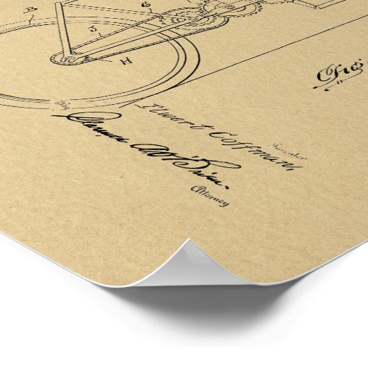 1926 fietsvelocipede-patentkunst poster (Hoek)