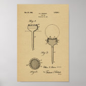 1926 Golf Ball T-shirt Patent Art Print (Voorkant)