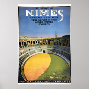 1926 Nimes Frankrijk Amfitheater - Vintage Stijl Poster