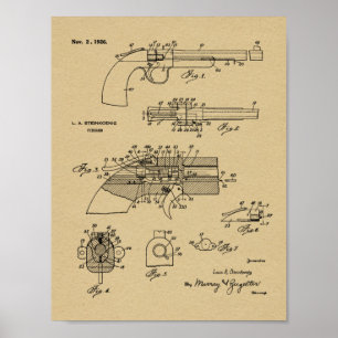 1926  Pistool Kunsttekentekening  Poster