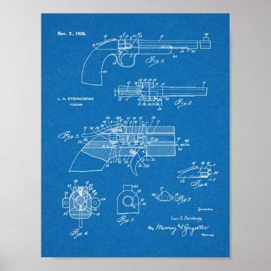 1926  Pistool Kunsttekentekening  Poster (Voorkant)