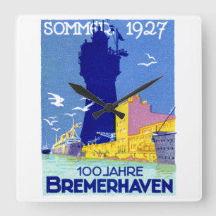 1927 Bremerhaven Duitsland Vierkante Klok