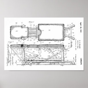 1927 Chiropractic Table Patent Art-afdrukken Poster