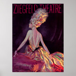 1927 Het Ziegfeld Theatre-programma omvat kunst Poster