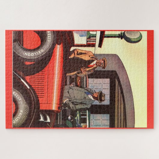 1927 Kelly-Springfield band en twee mannen met sig Legpuzzel (Horizontaal)