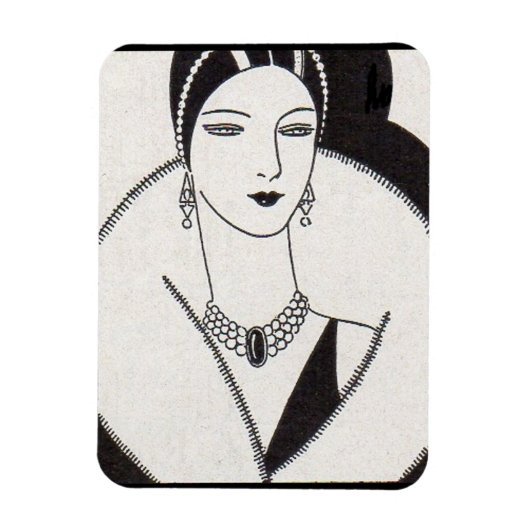 1928 art deco vrouw magneet (Verticaal)