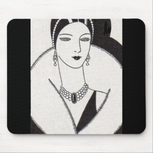 1928 art deco vrouw muismat