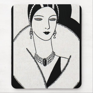 1928 art deco vrouw muismat