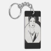 1928 art deco vrouw sleutelhanger (Voorkant Links)