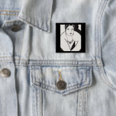 1928 art deco vrouw vierkante button 5,1 cm (In situ)