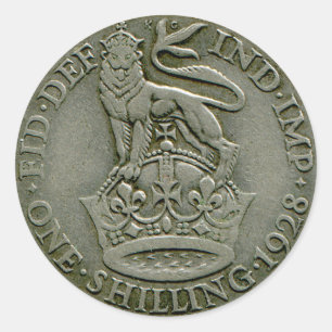 1928 Britse shilling sticker