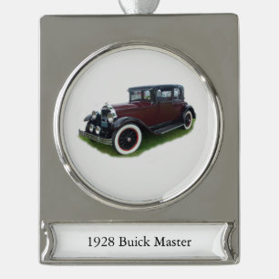 1928 Buick Master banner-versiering Verzilverd Banner Ornament