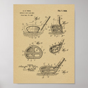 1928 Golf Club Head Design Patent Art Print
