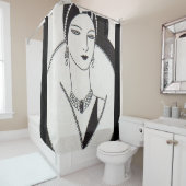 1928 kunstdecovrouwprins douchegordijn (In situ)