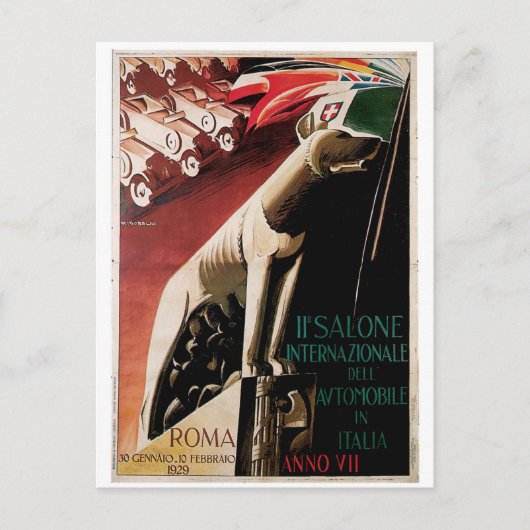 1929 11e Salone International Dell Automobile Briefkaart (Voorkant)