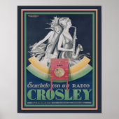 1929, Art Deco, Crosley Radio Ad Poster (Voorkant)