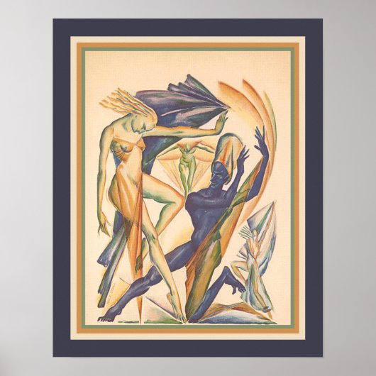 1929 Art Deco Modern Dance Print (Voorkant)