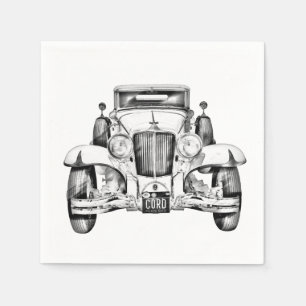 1929 Cord 6-29 Cabriolet Antiek Car Illustration Servet