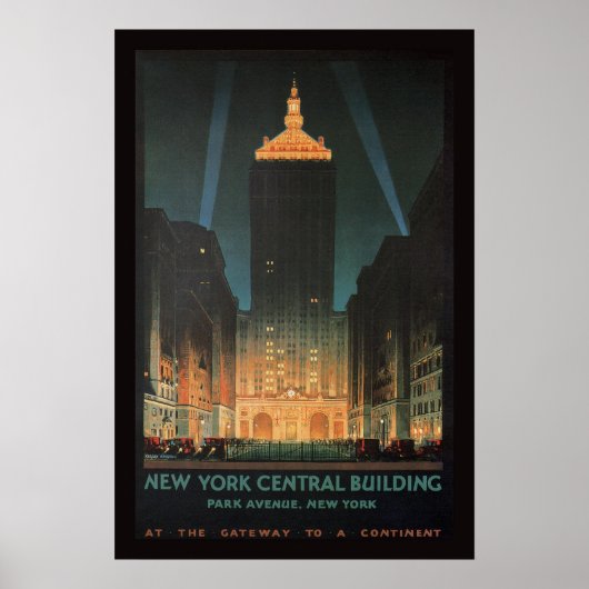 1929 New York Central Building Poster (Voorkant)