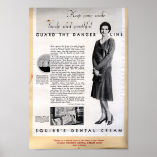 1929 Squibb tandheelkundige crème Poster