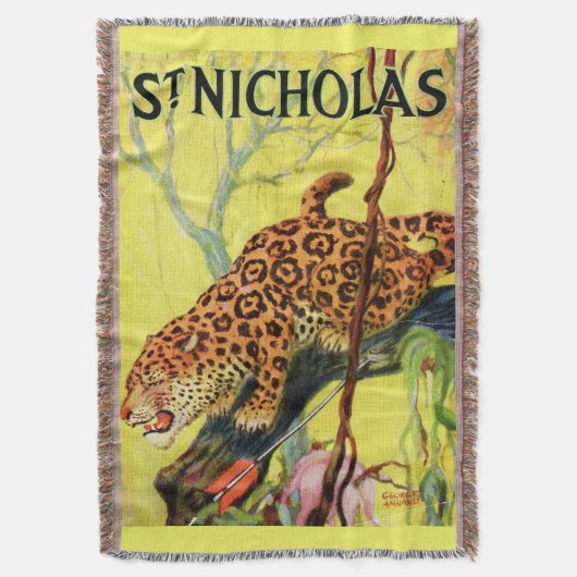 1929 St. Nicholas magazine cover leopard Deken (Voorkant Verticaal)