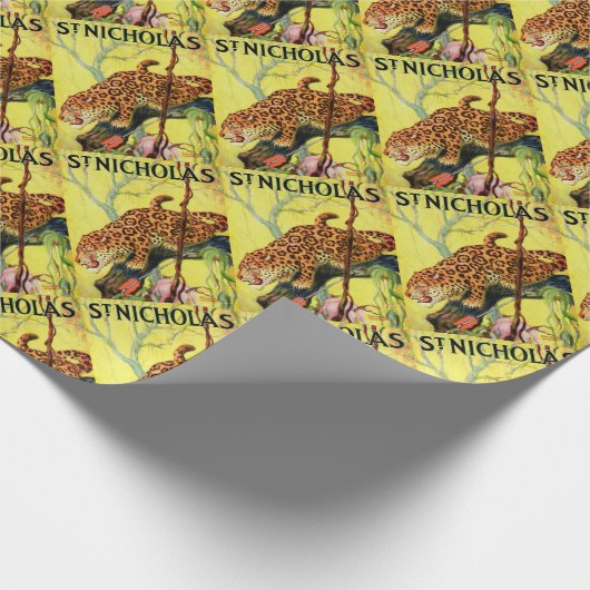 1929 St. Nicholas magazine cover leopard print Cadeaupapier (Hoek)