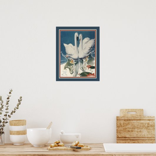 1929 Swans Art Deco Poster (Keuken)