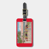 1930-40 MIAMI BRIEFKAART COOL KITSCH BAGAGELABEL (Voorkant verticaal)