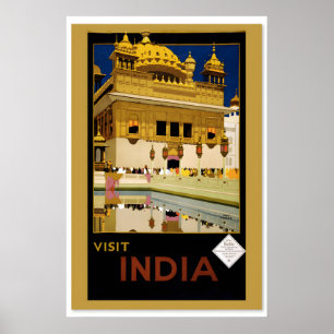 1930 Bezoek India Delhi Huis - Klassiek Oud Antiek Poster